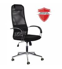 Кресло офисное  "Pilot EX-610 CH" premium, хром, ткань-сетка, черное